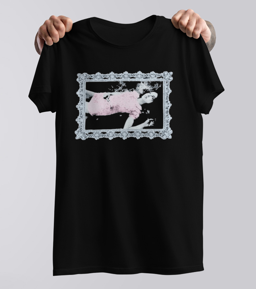 Olivia Rodrigo Lace Frame Distressed Pink Butterfly Aesthetic T-Shirt