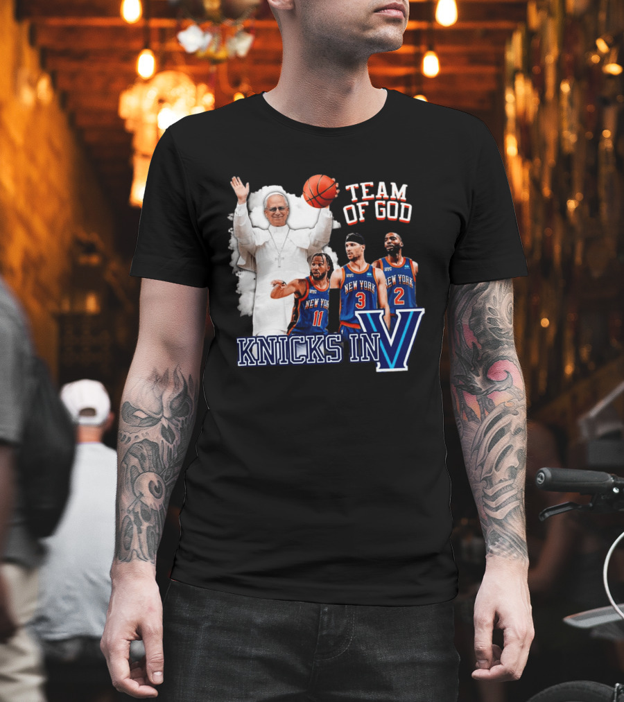Team Of God Pope Leo XIV Knicks In Five Basketball Fun T-Shirt
