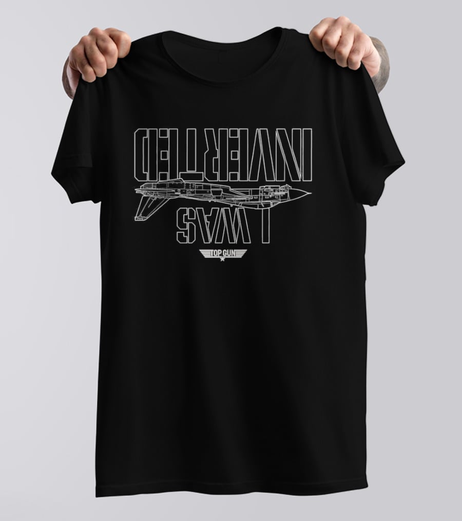 I Was Inverted Top Gun Fighter Jet Blueprint Inverted T-Shirt