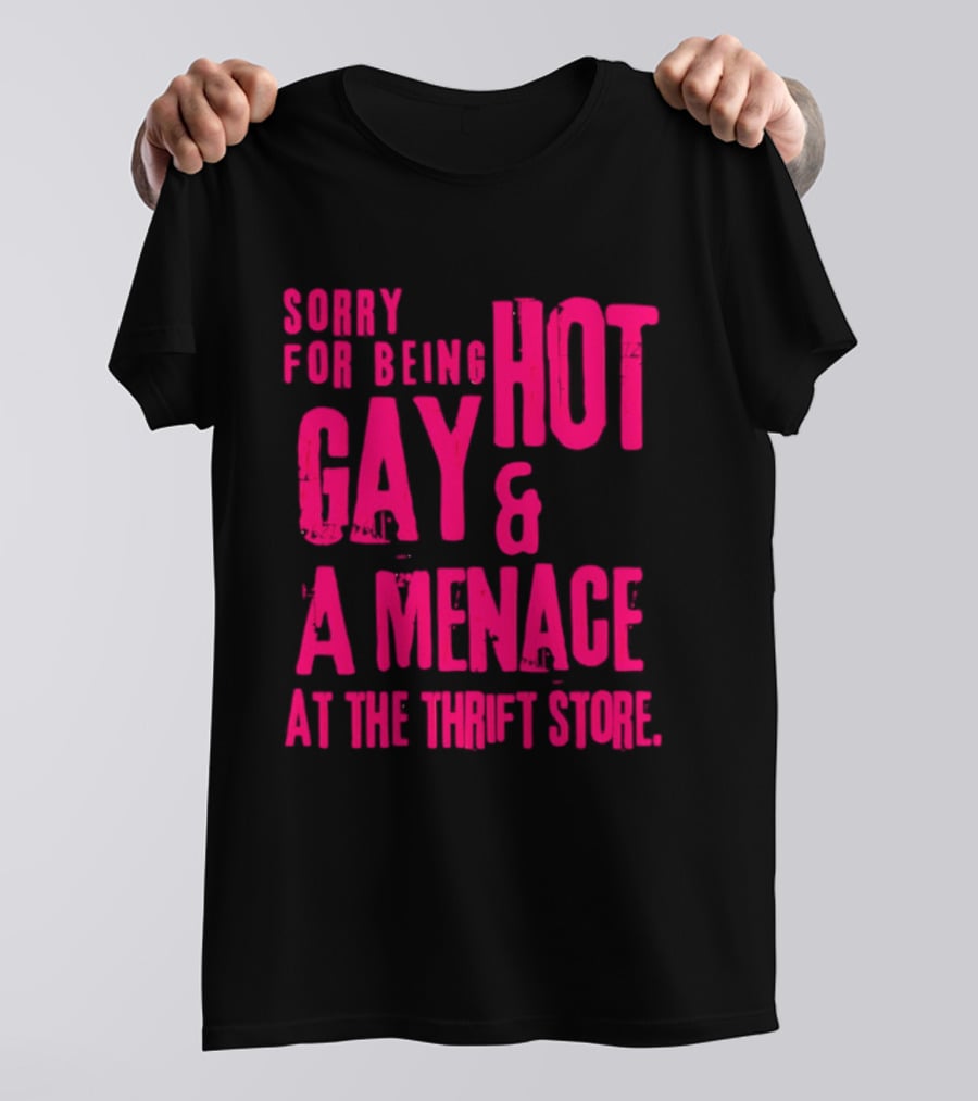 Sorry For Being Hot Gay And A Menace At The Thrift Store T-Shirt