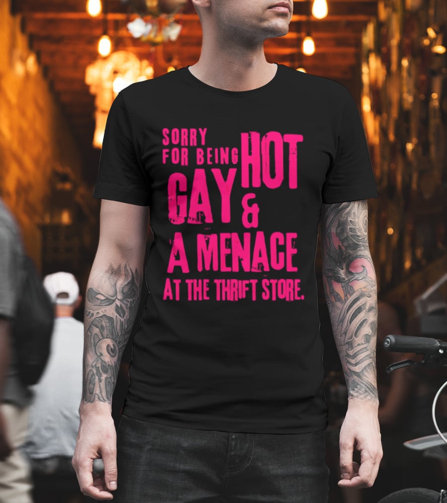 Sorry For Being Hot Gay And A Menace At The Thrift Store T-Shirt
