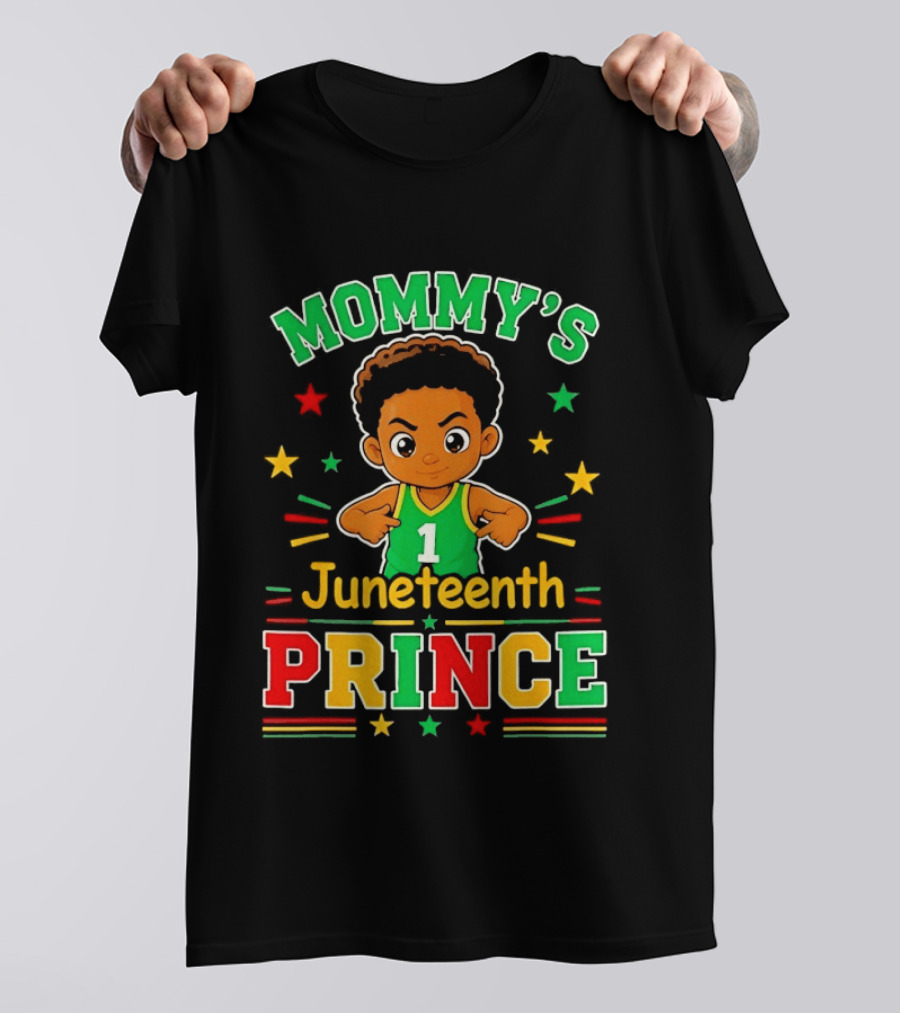 Mommy's Juneteenth Prince Little Boy Basketball Celebration Number One Kid T-Shirt