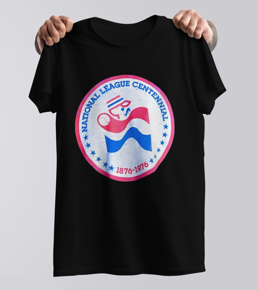 National League Centennial 1876 1976 Baseball Anniversary Retro MLB Bold Blue Red T-Shirt