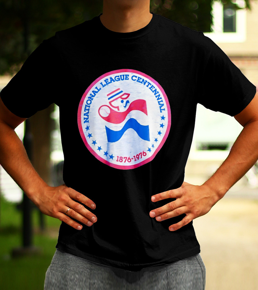 National League Centennial 1876 1976 Baseball Anniversary Retro MLB Bold Blue Red T-Shirt