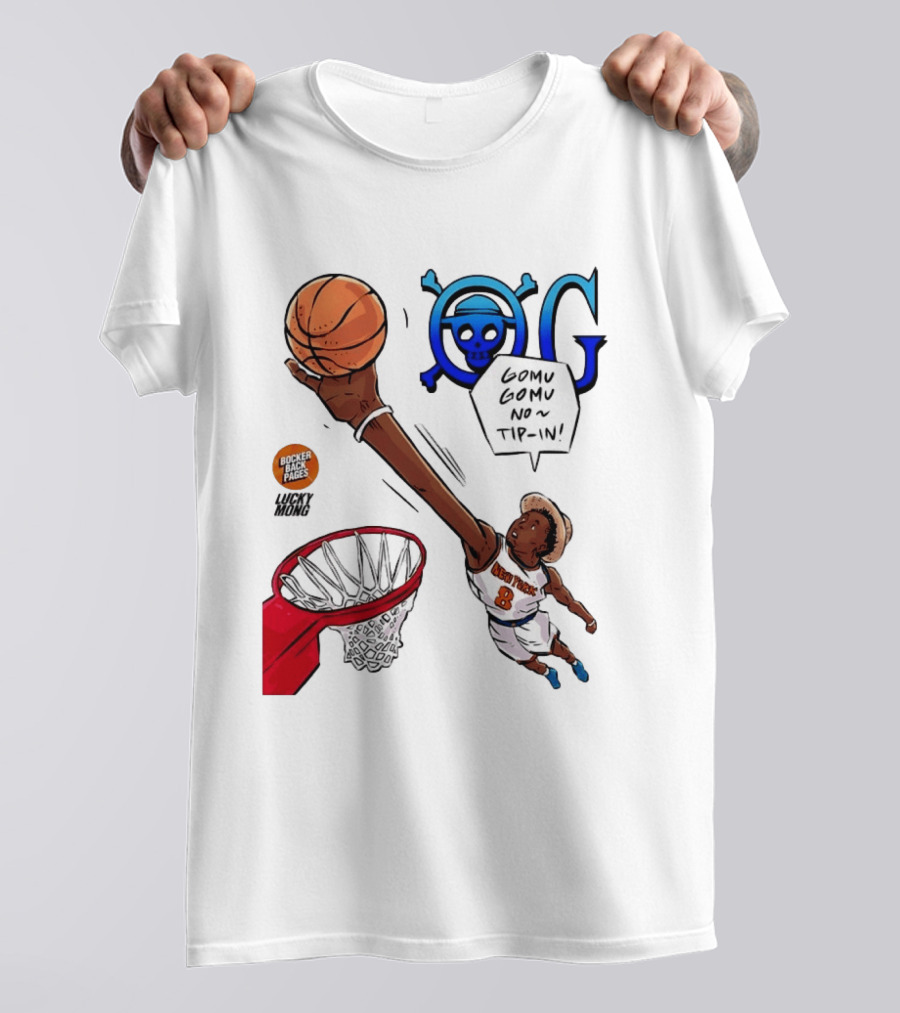 OG Anunoby X One Piece Luffy New York Knicks 2026 Gomu Gomu No Tip In Comic T-Shirt