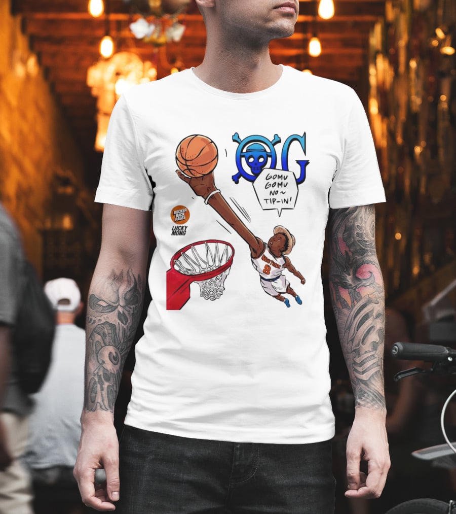 OG Anunoby X One Piece Luffy New York Knicks 2026 Gomu Gomu No Tip In Comic T-Shirt