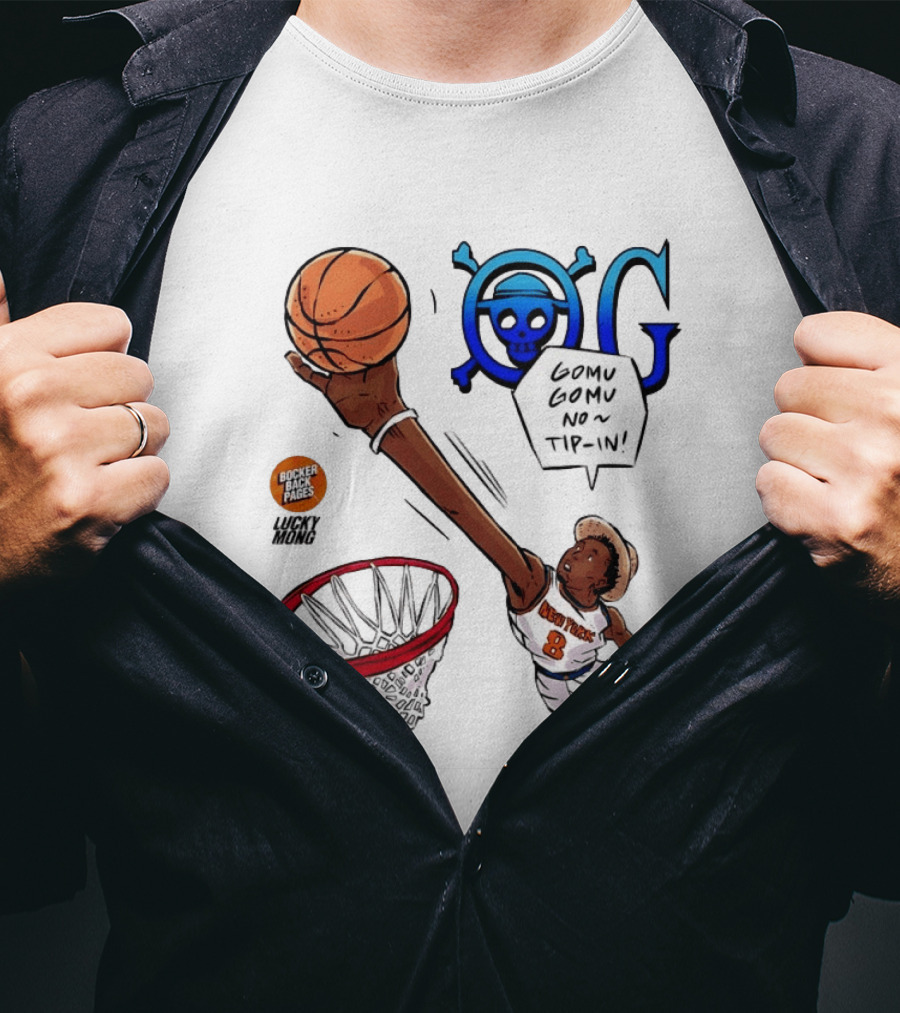 OG Anunoby X One Piece Luffy New York Knicks 2026 Gomu Gomu No Tip In Comic T-Shirt