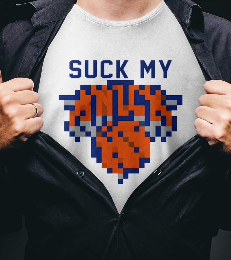 Suck My Knick Pixel Knicks Basketball T-Shirt