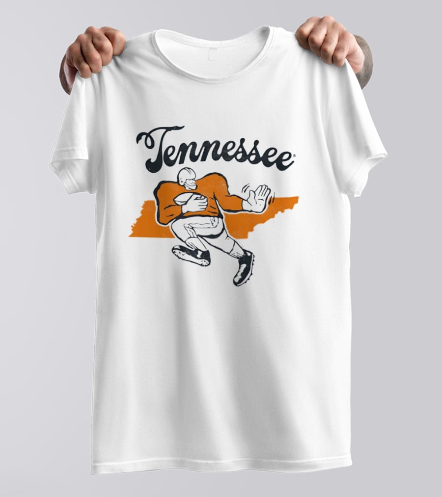 Tennessee Football Map Vintage Style Football Player T-Shirt