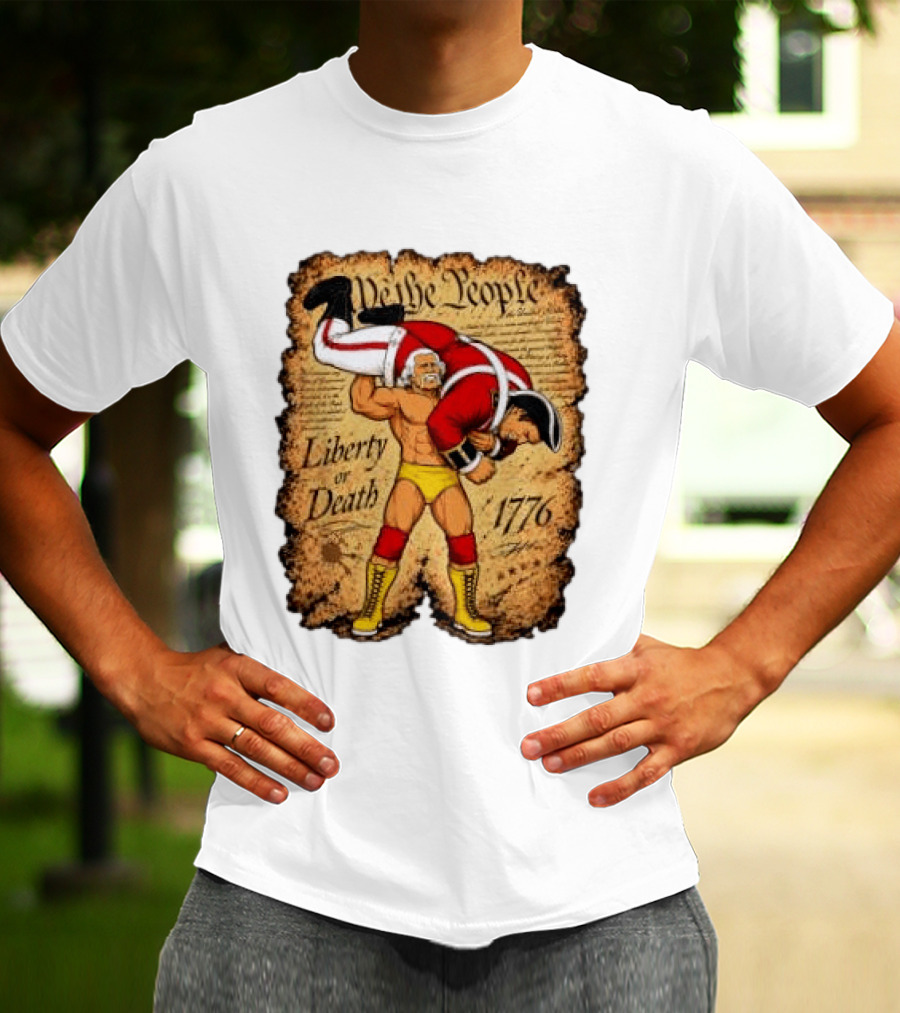 We The People Liberty Or Death 1776 Wrestler Carrying British Soldier T-Shirt