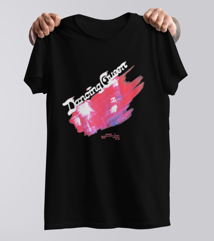 ABBA Dancing Queen Retro Red Brushstroke Photo T-Shirt