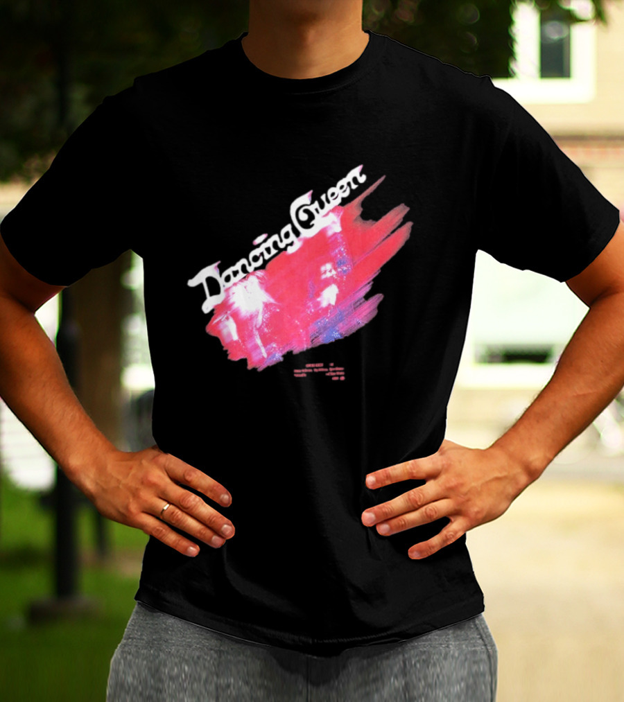 ABBA Dancing Queen Retro Red Brushstroke Photo T-Shirt
