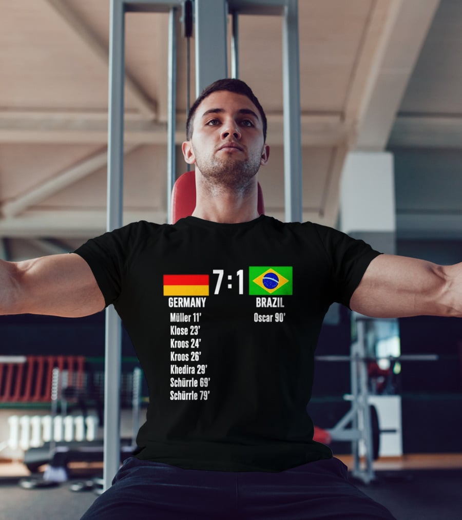 Germany 7 1 Brazil Müller Klose Kroos Khedira Schürrle Oscar Score T-Shirt