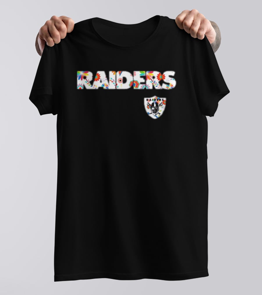 Raiders Dia De Los Muerto 2025 Floral Skull NFL Team T-Shirt