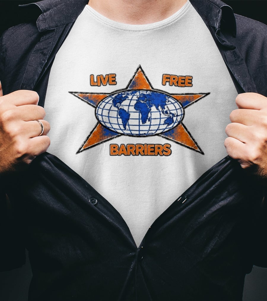Jalen Brunson New York Knicks Captain Clutch Live Free Barriers Earth Star Globe Map T-Shirt