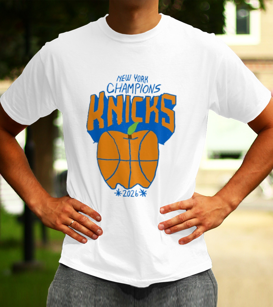 New York Champions Knicks Big Apple 2026 T-Shirt
