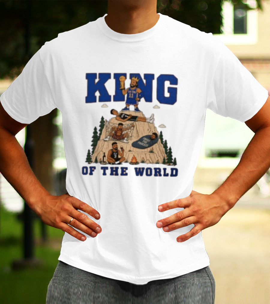New York Knicks NBA Jalen Brunson King Of The World Basketball Champions T-Shirt