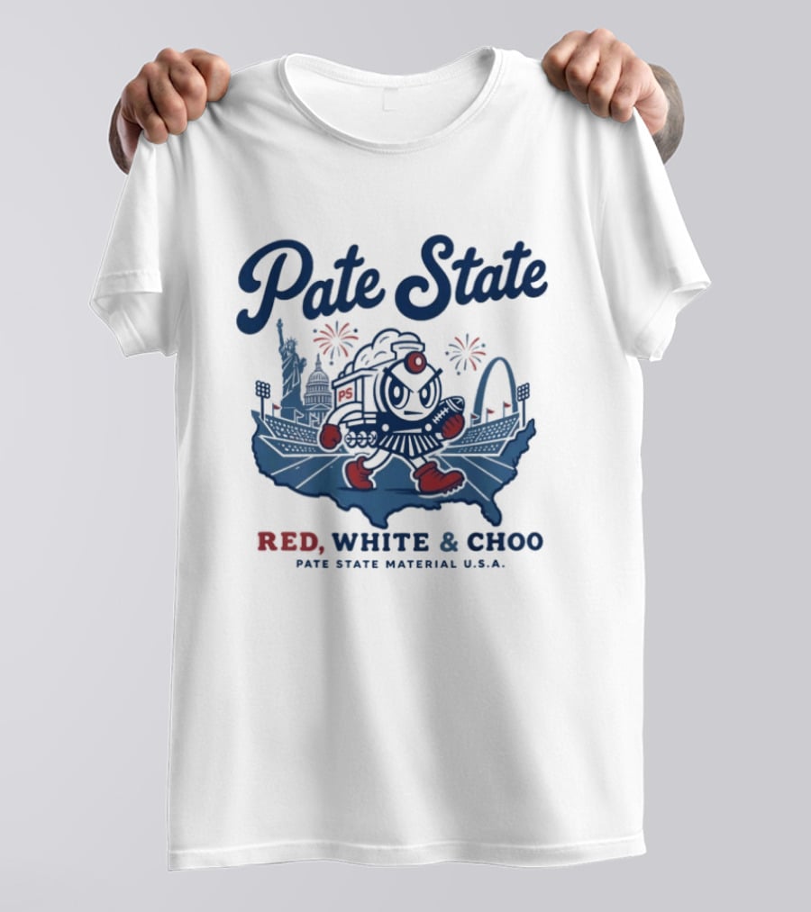 Pate State Red White And Choo USA Fireworks Statue Of Liberty Arch T-Shirt