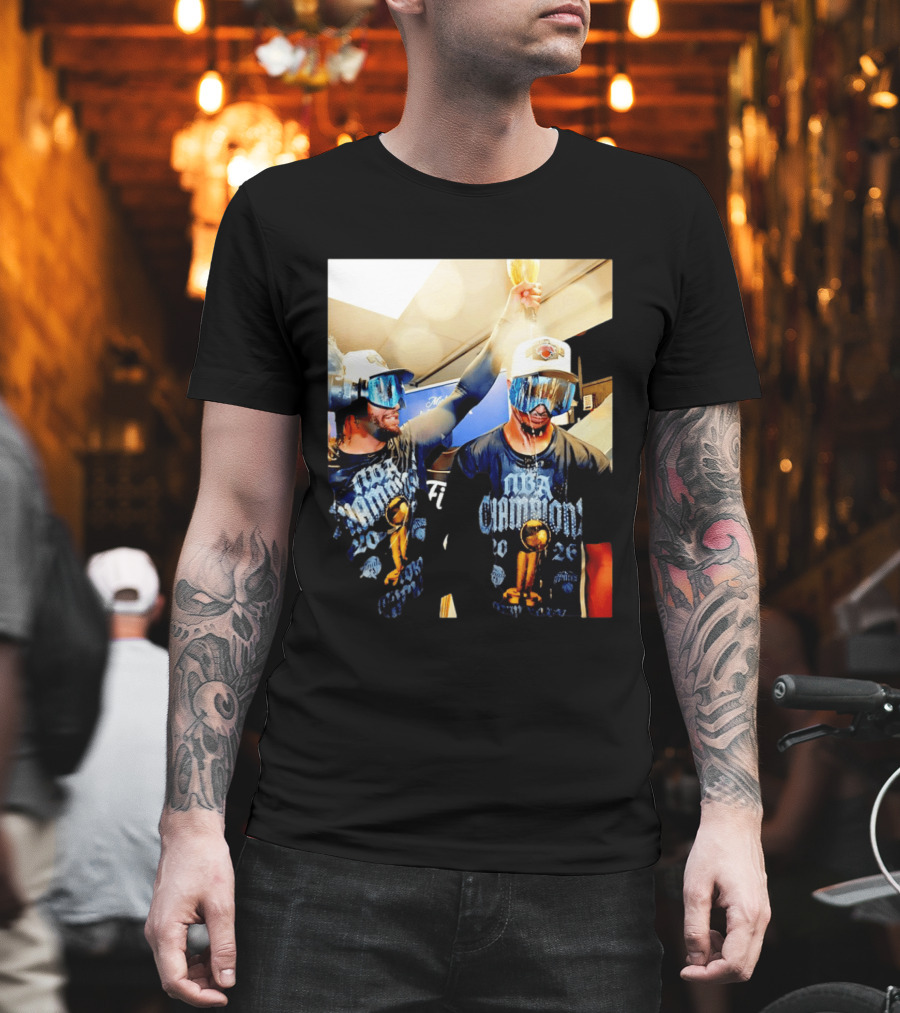 NBA Champions Celebration Jalen Brunson Josh Hart 2026 T-Shirt
