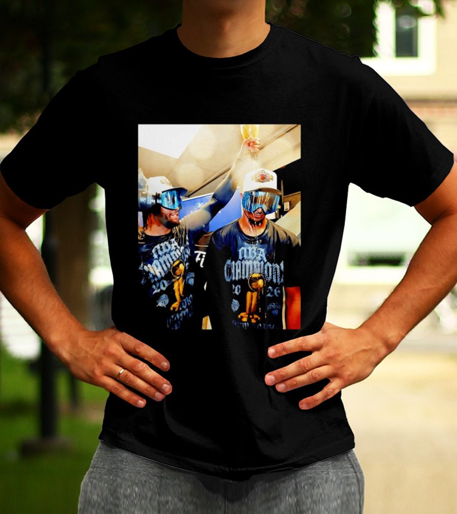 NBA Champions Celebration Jalen Brunson Josh Hart 2026 T-Shirt