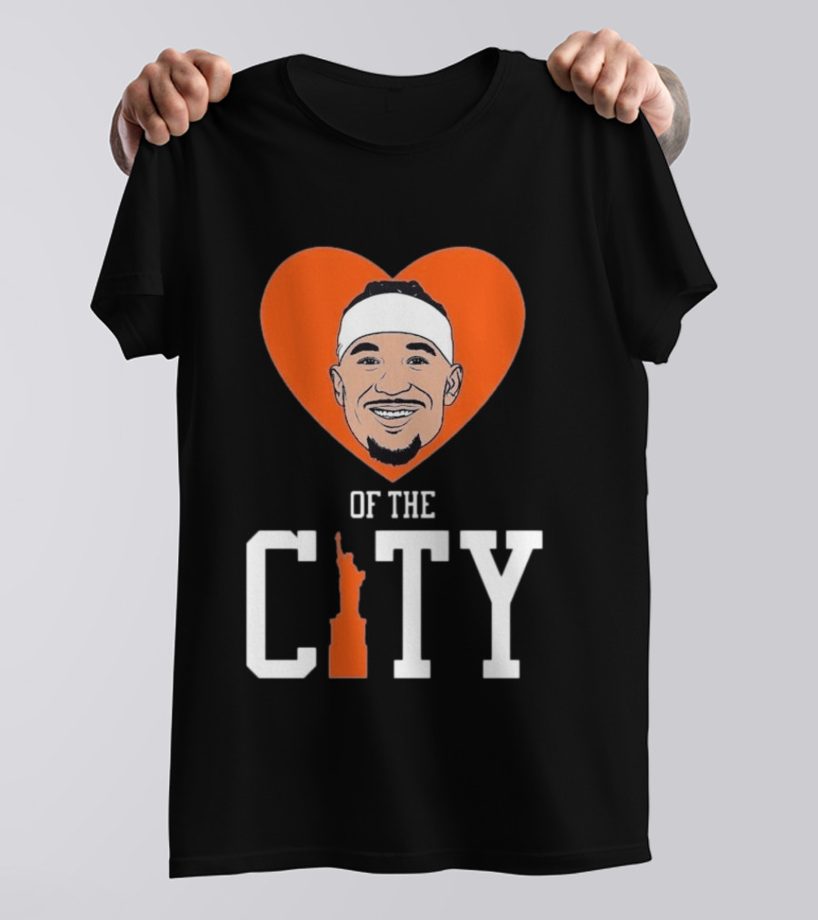 Josh Hart New York Knicks Heart Statue Of Liberty City T-Shirt