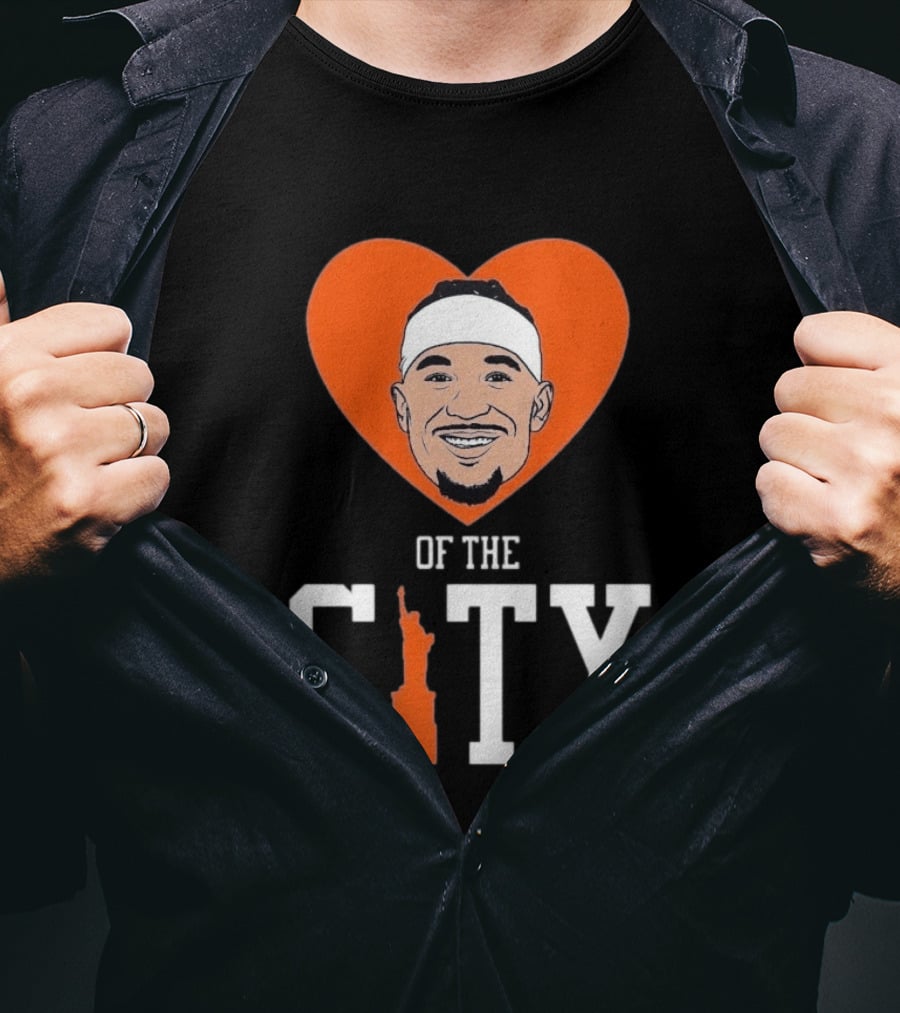 Josh Hart New York Knicks Heart Statue Of Liberty City T-Shirt