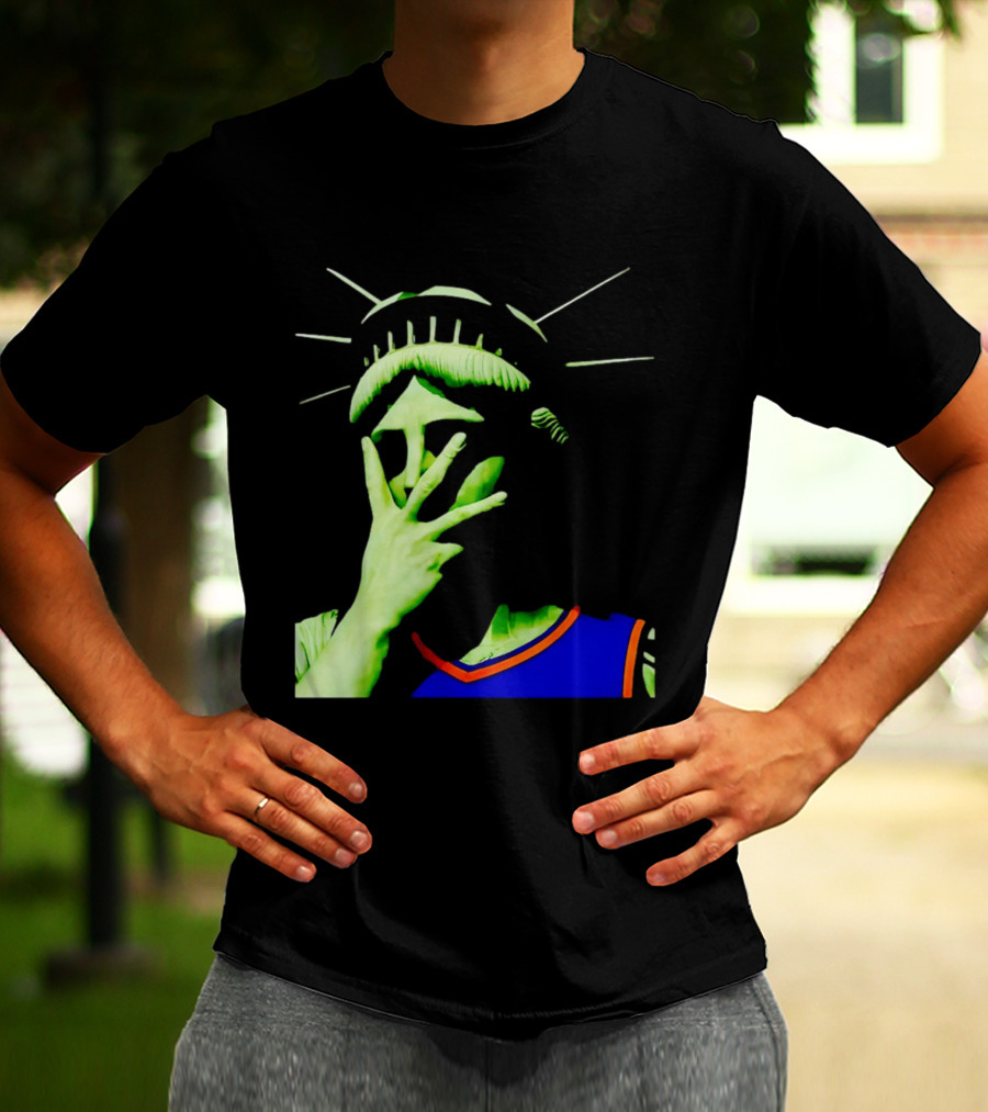 Statue Of Liberty New York Knicks Jersey Facepalm T-Shirt