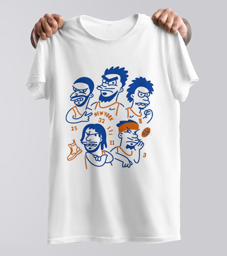 New York 32 Cartoon Characters Knicks 25 8 11 3 T-Shirt