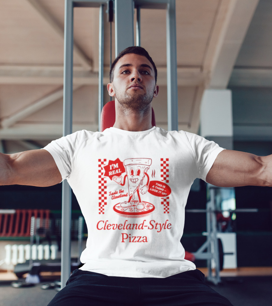Cleveland Style Pizza I'm Hot Retro Football T-Shirt