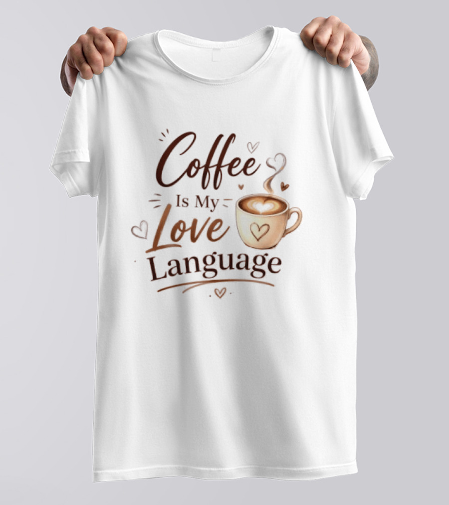 Coffee Is My Love Language Heart Coffee Cup T-Shirt