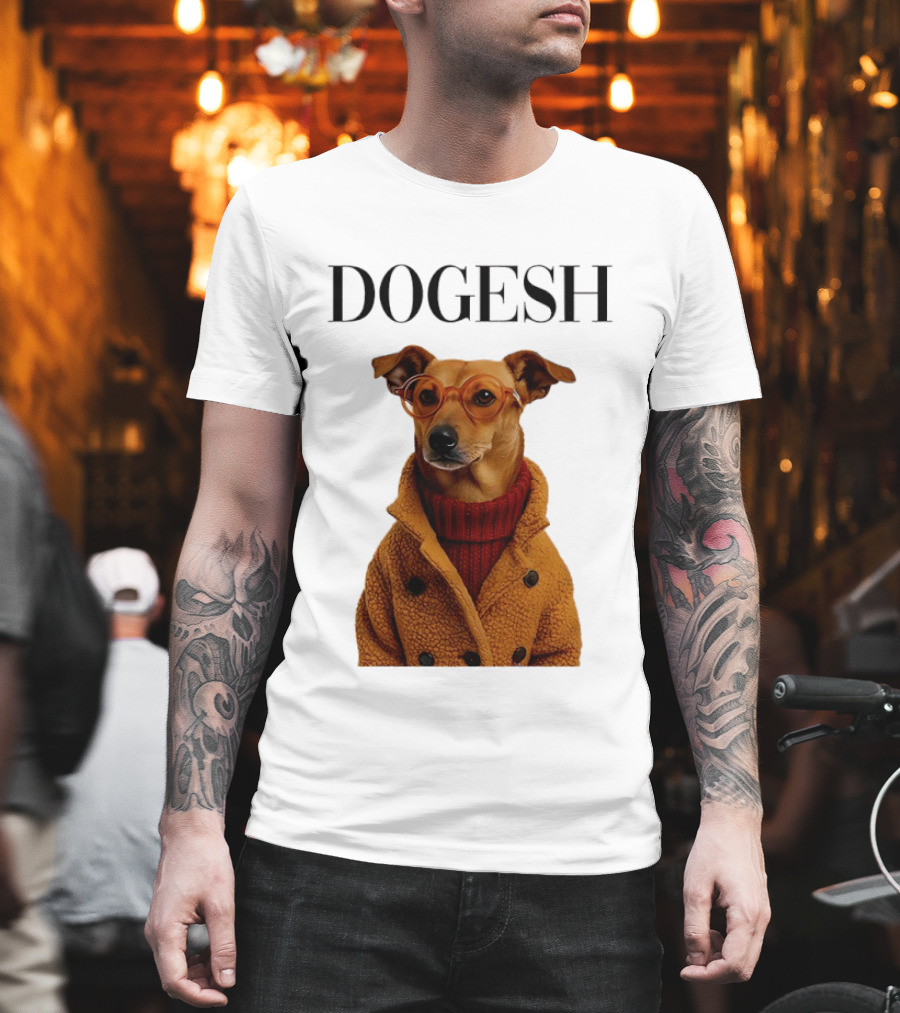 Dogesh Dapper Greyhound In Glasses And Coat T-Shirt