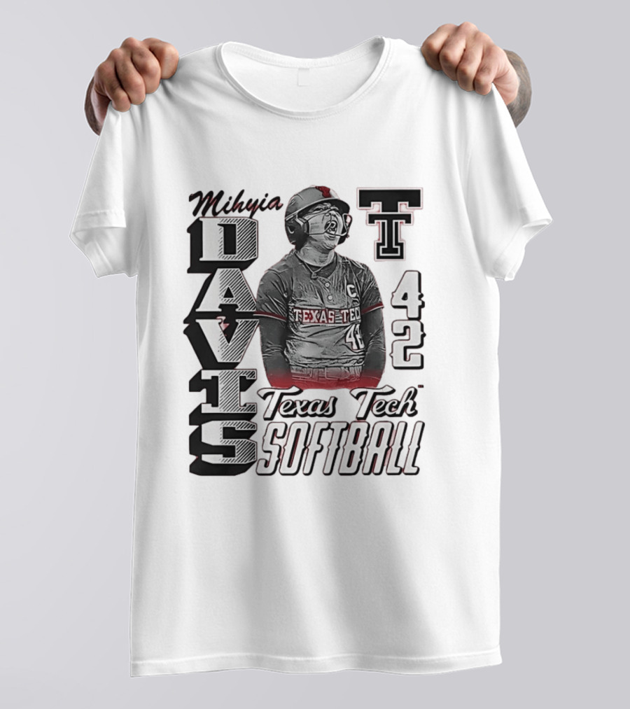 Mihyia Davis Texas Tech Softball Number 42 T-Shirt