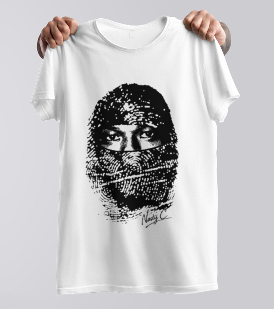 Nasty C Fingerprint Face Oversized Signature T-Shirt
