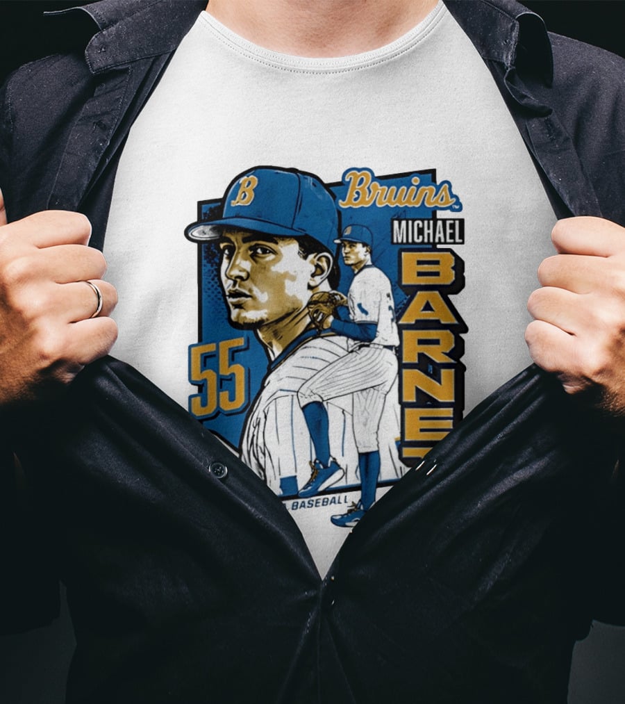 UCLA Bruins Michael Barnett 55 Baseball Pitcher T-Shirt