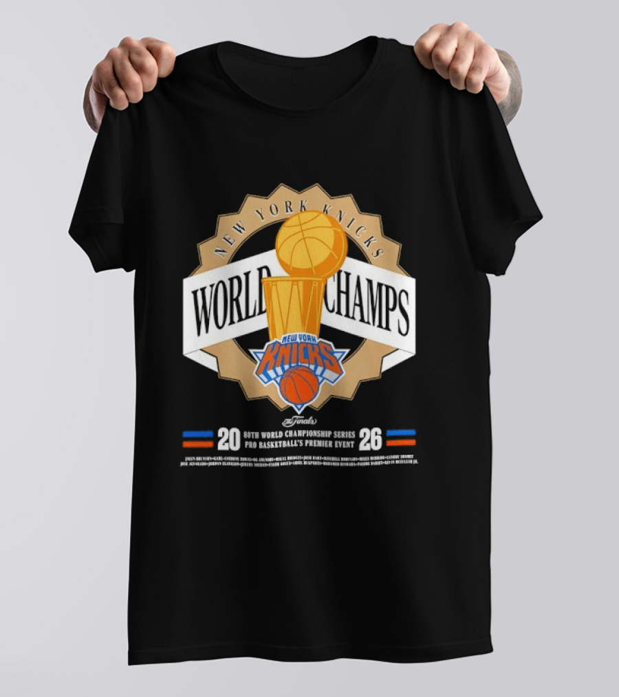 New York Knicks World Champs 2026 NBA Pro Basketball Event T-Shirt