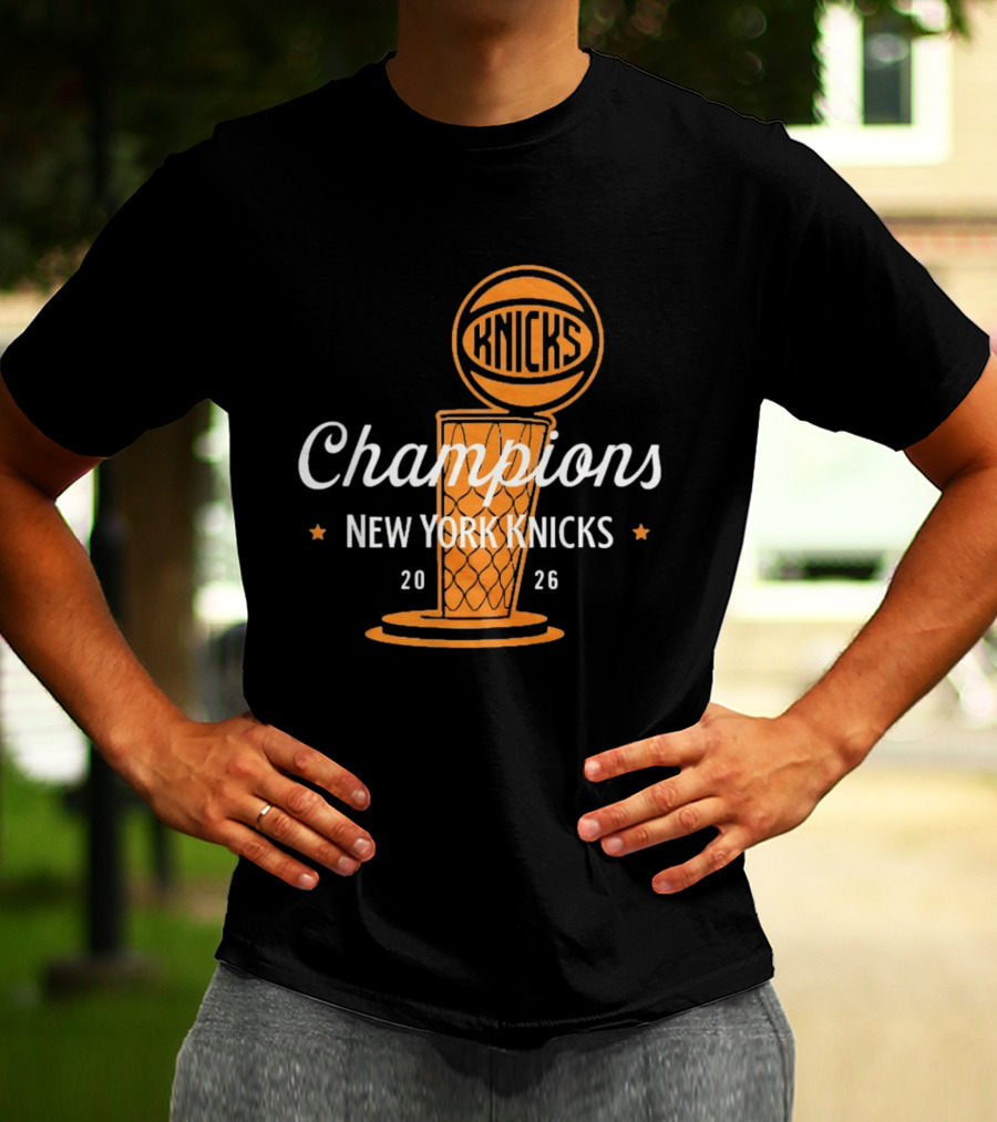 New York Knicks Champions 2026 Victory Basketball Knicks T-Shirt