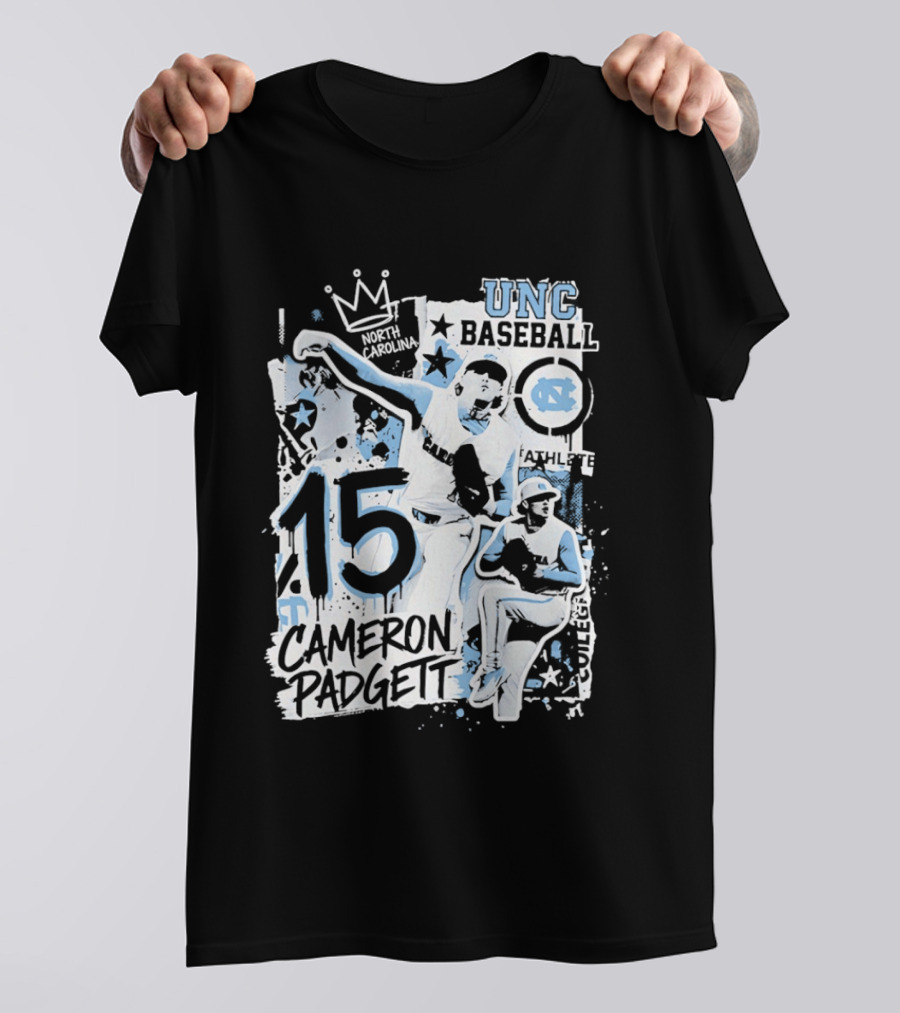 UNC Baseball Cameron Padgett 15 Tar Heels T-Shirt