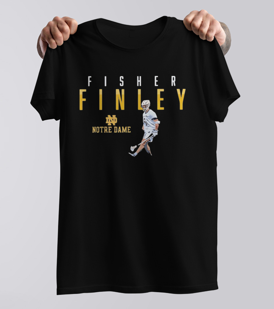 Notre Dame Lacrosse Fisher Finley Player Action T-Shirt