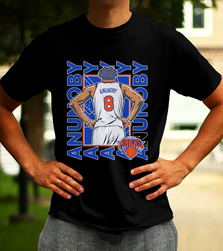OG Anunoby Number 8 New York Knicks Basketball Icon Repeat T-Shirt