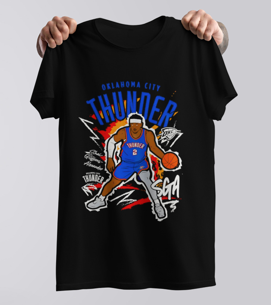 Oklahoma City Thunder Shai Gilgeous Alexander SGA Player Number Two Basketball T-Shirt