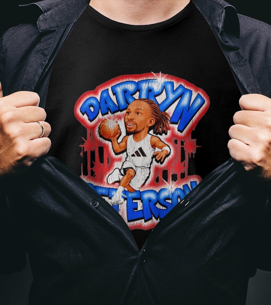 Darryn Peterson Kansas Jayhawks Basketball Caricature T-Shirt