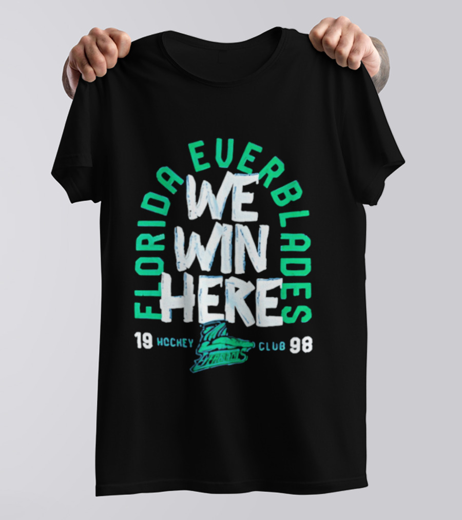 Florida Everblades We Win Here 1998 Hockey Club T-Shirt