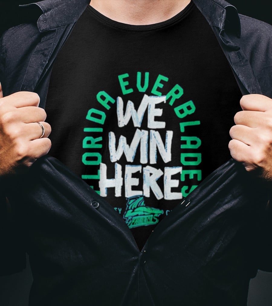 Florida Everblades We Win Here 1998 Hockey Club T-Shirt