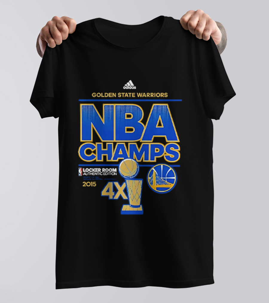 Golden State Warriors NBA Champs 2015 4X Locker Room Authentic Edition T-Shirt