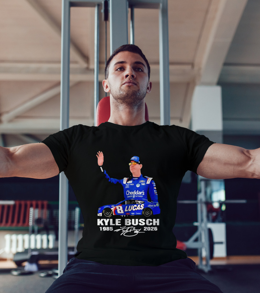 Kyle Busch 1985 2026 Lucas Oil Cheddar's Scratch Kitchen T-Shirt