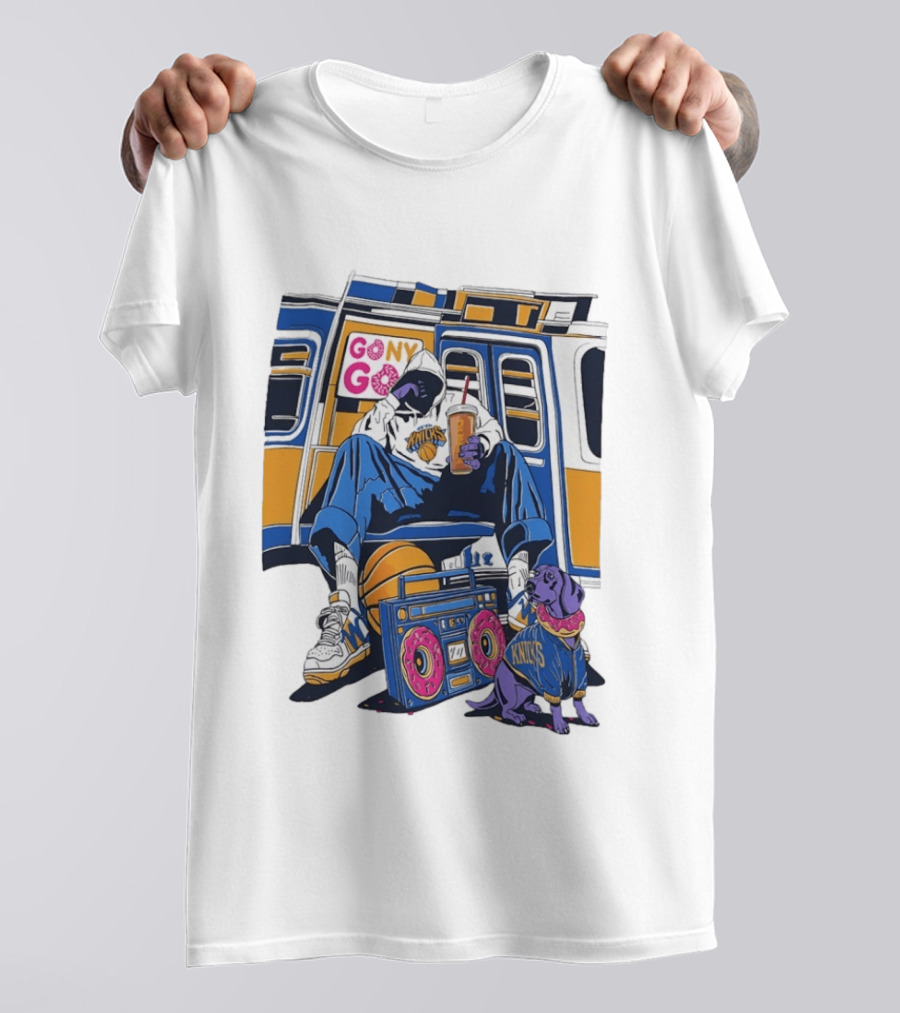 Knicks New York Subway GoNY Go Donut Streetwear Basketball T-Shirt