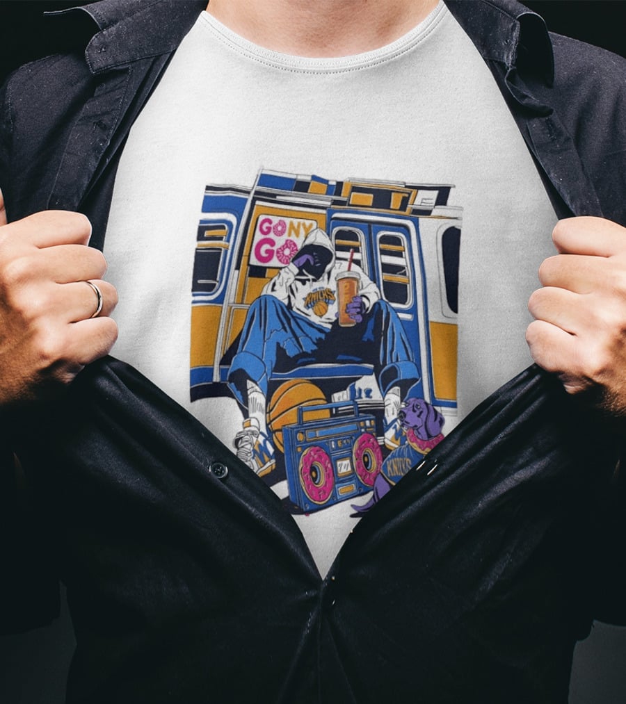 Knicks New York Subway GoNY Go Donut Streetwear Basketball T-Shirt
