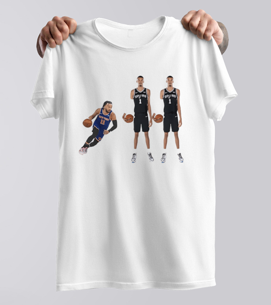 Jalen Brunson NY Knicks Vs Victor Wembanyama San Antonio Spurs Matchup NBA Basketball 9.11 T-Shirt