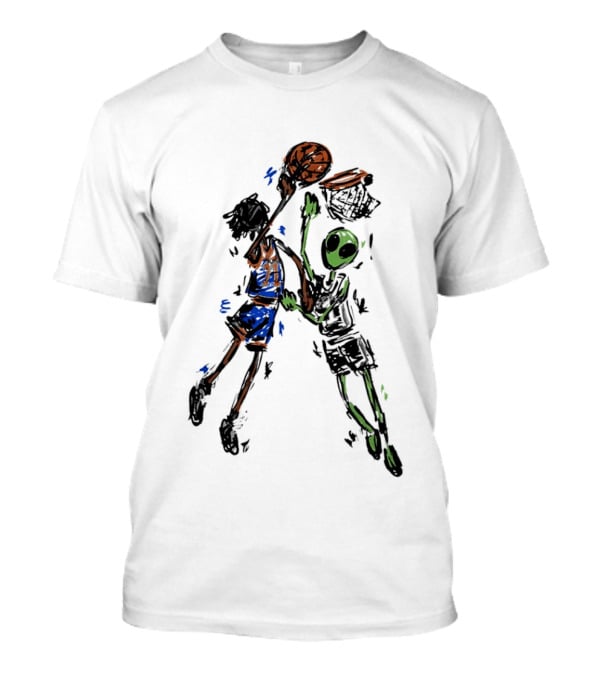 Jalen Brunson Vs Alien Wemby Dunking Showdown Basketball Clash T-Shirt