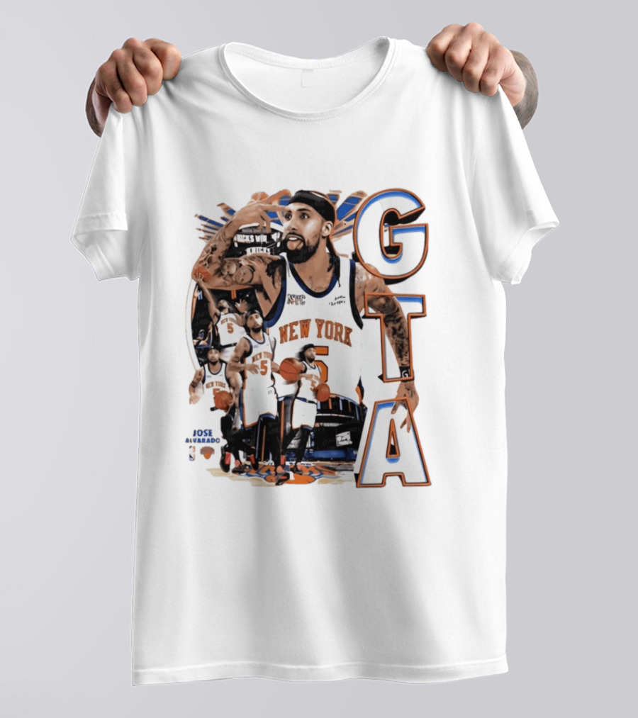 New York Knicks Jose Alvarado GTA Basketball 5 NYC T-Shirt